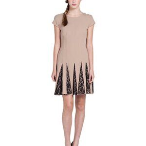 Elegant Cap Sleeve Belle by Badgley Mischka Dress with Lace Inset, Size 2